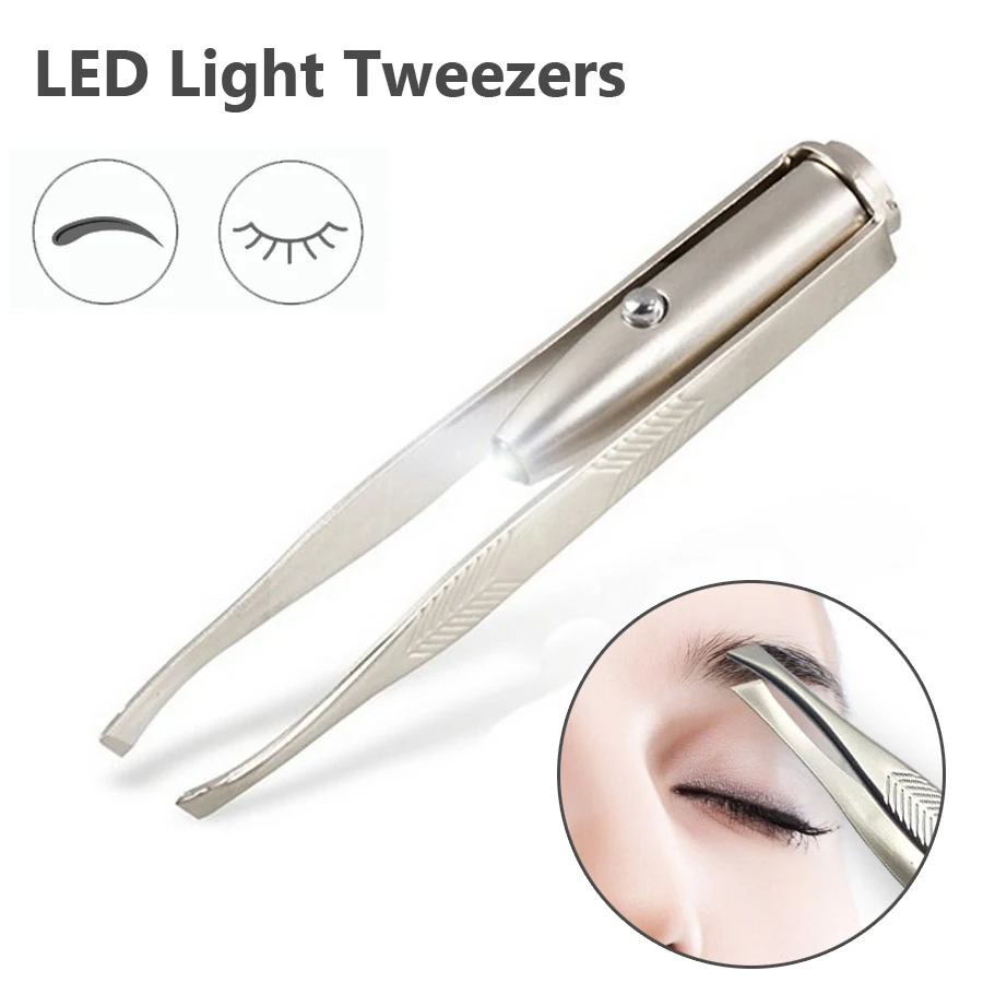 LED Lighted Eyebrow Tweezers, Precise and Illuminated Beauty Tool for Brow Shaping