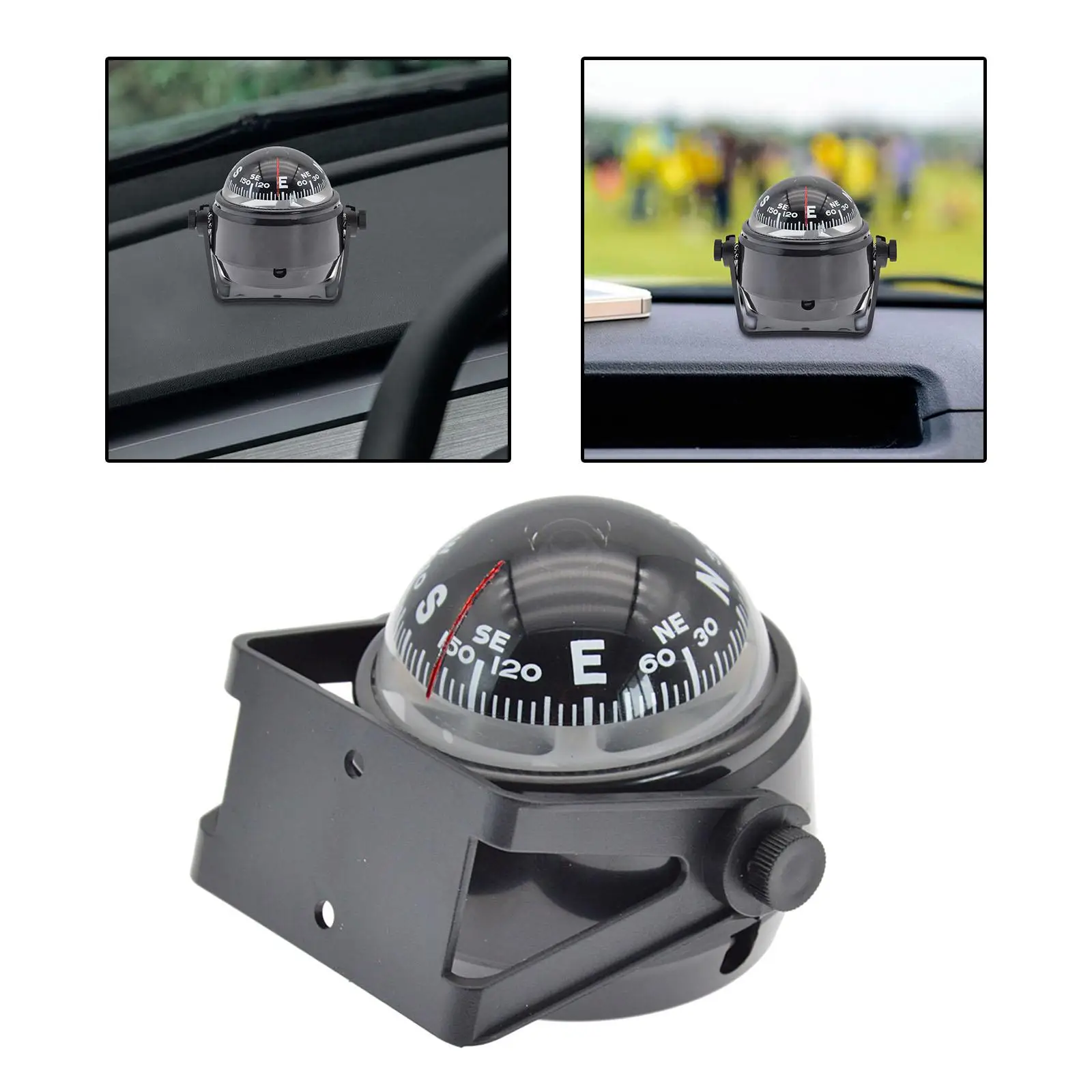 Car Compass Ball Adhesive Navigation Direction Guide for Marine Boat