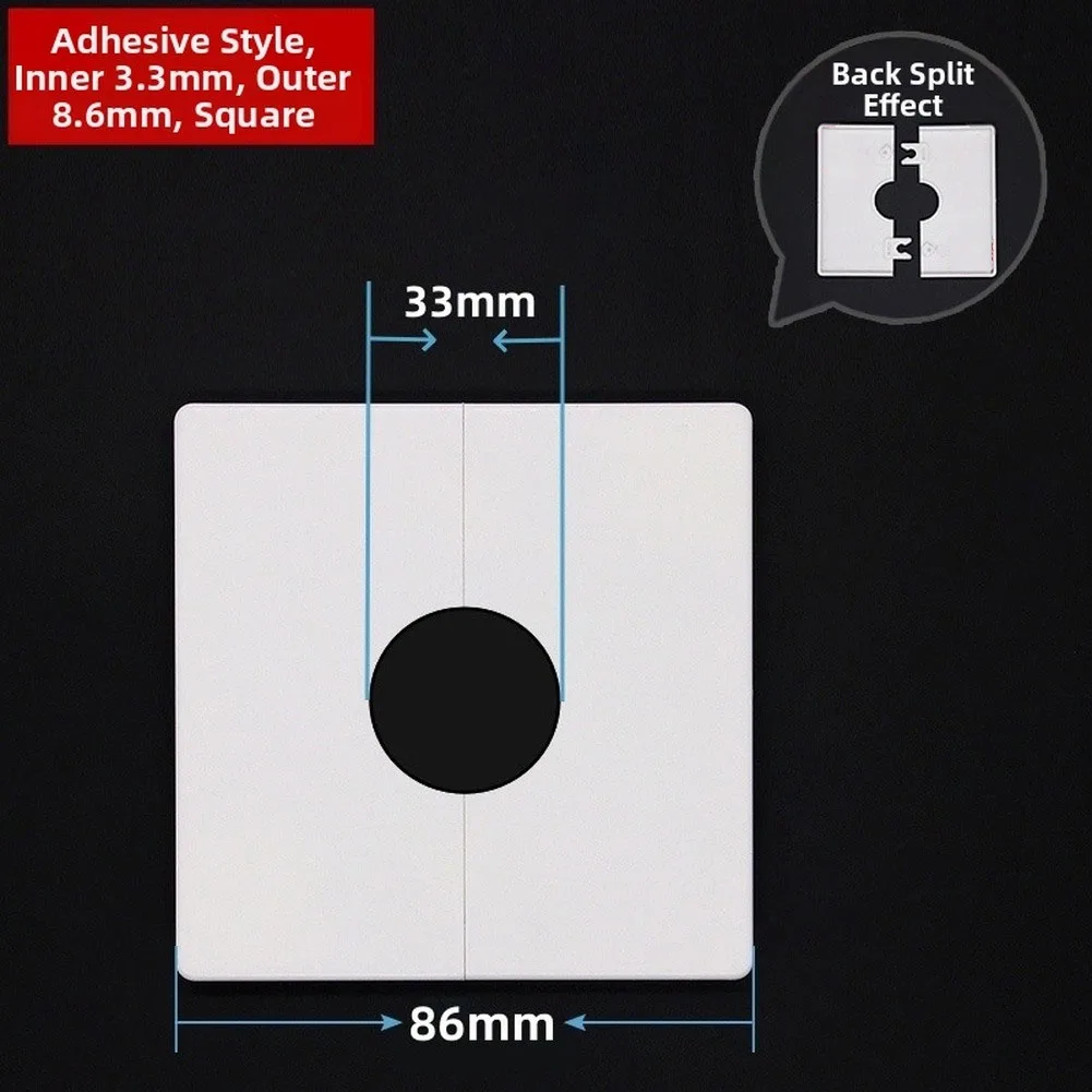 6 Pack Self-Adhesive ABS Cover for Concealing For Wall-Mounted Pipe Holes Suitable for Bathroom Kitchen Renovations