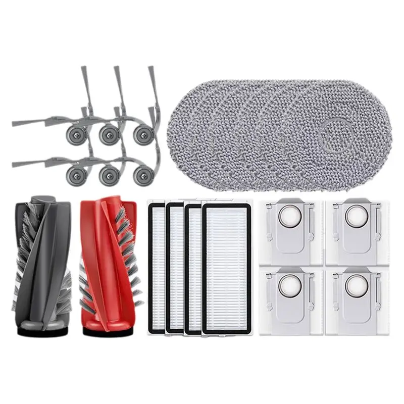 

Комплект сменных аксессуаров M02K-HEPA: фильтр, основная и боковые щетки, тряпка для влажной уборки, мешок для сбора пыли для пылесосов Roborock Qrevo 5AE Curv/S5X/5A1/5XC/Curvc