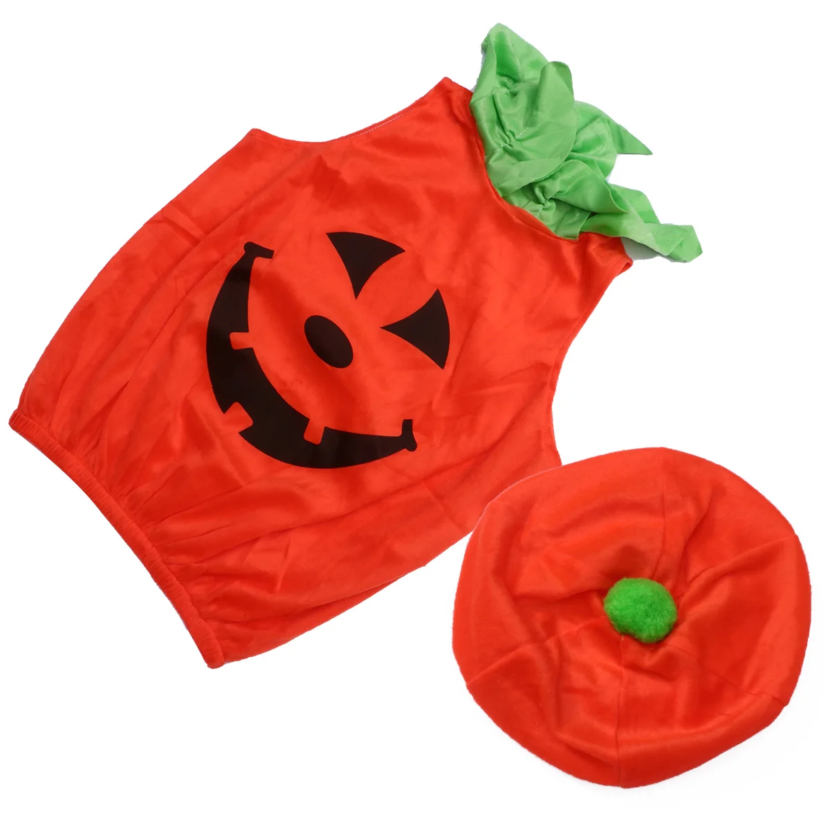 

1 Set Halloween Pumpkin Costume For Kids Flannel Party Dress Comfortable Fit Easy Design Masquerade Outfit Cosplay