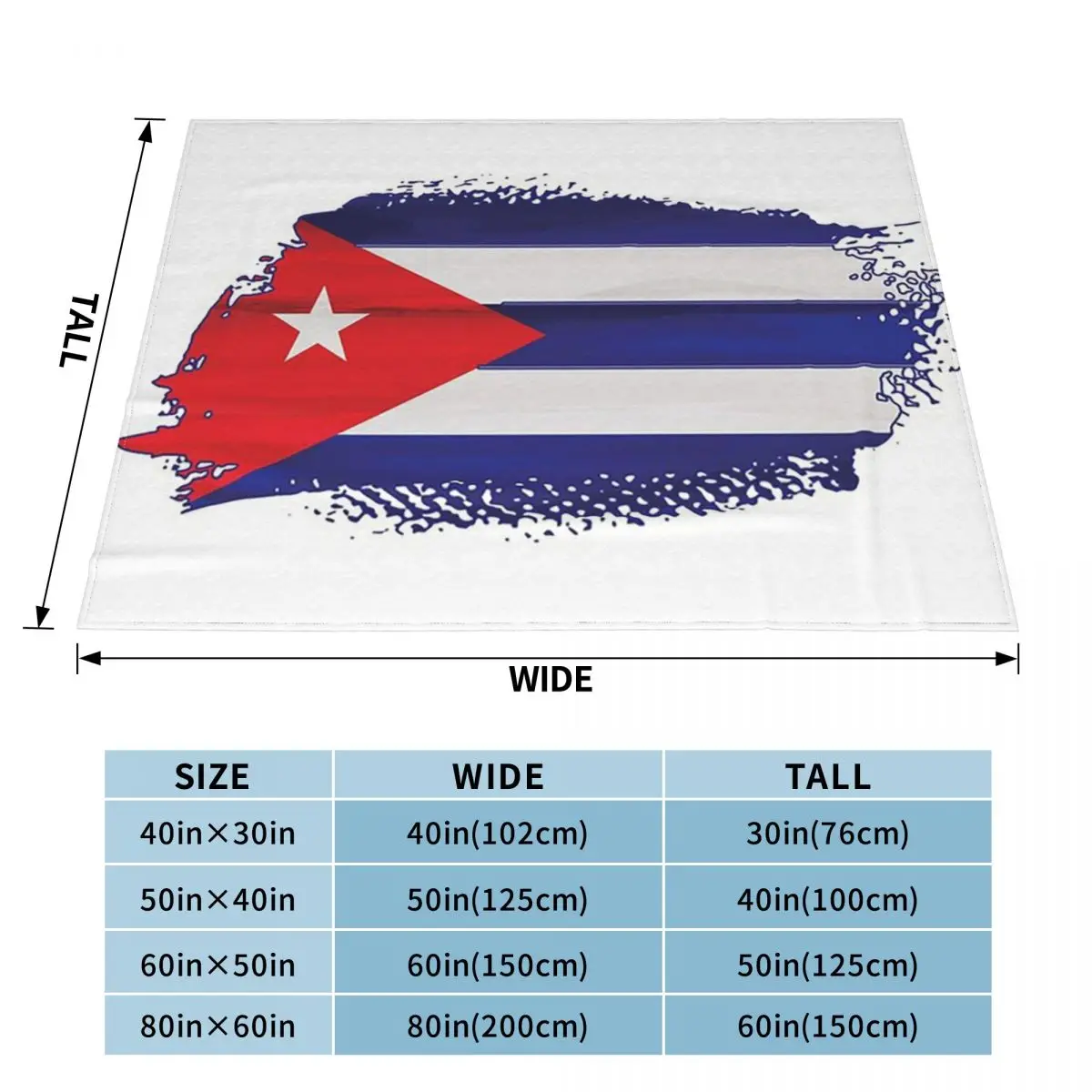 Cuba Cuban Havana Flag Blanket Soft Warm Flannel Throw Blanket Bedspread for Bed Living room Picnic Travel Home Couch