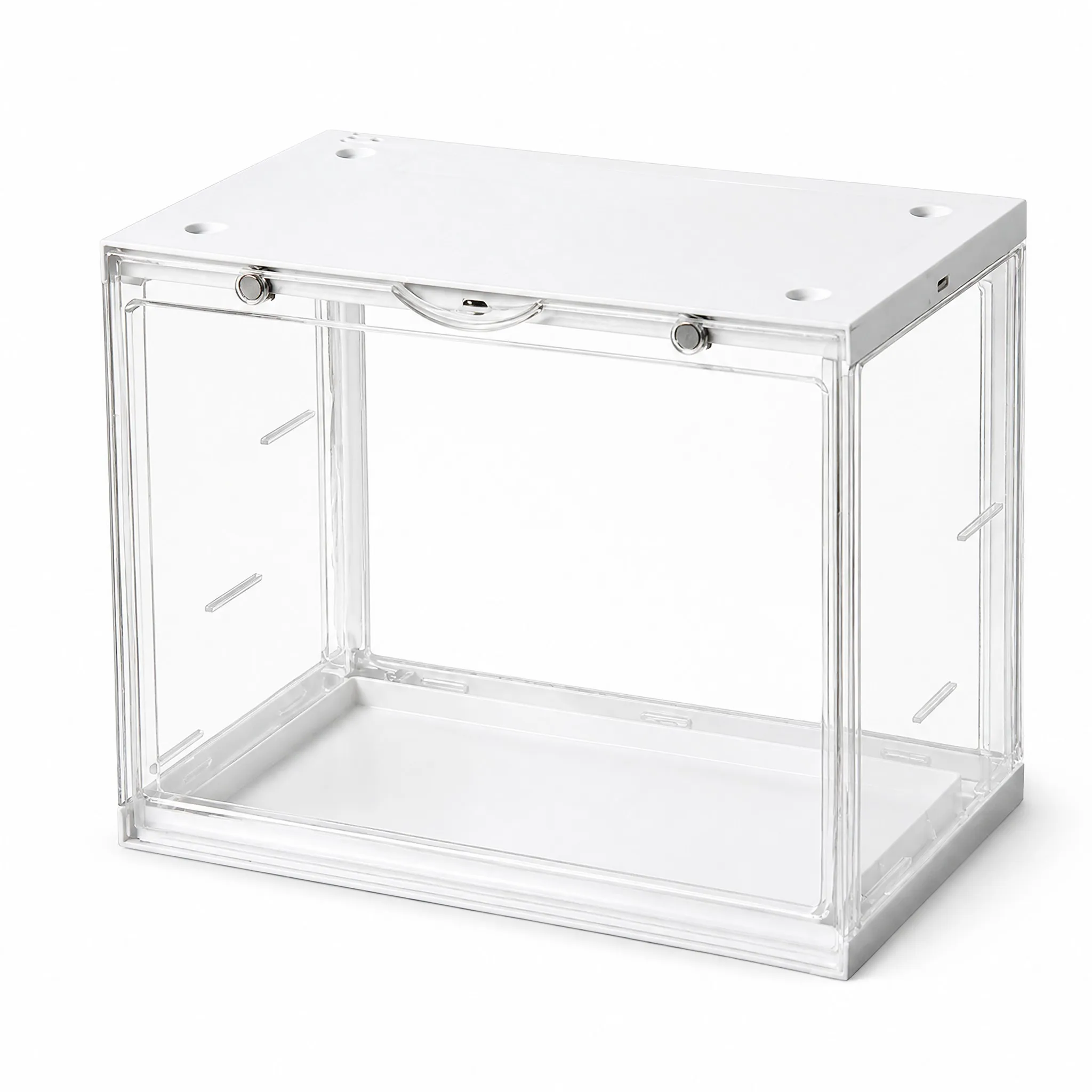 Clear PS Display Case Stackable LED Sound Activated Magnetic Door Collectible Figure Organizer