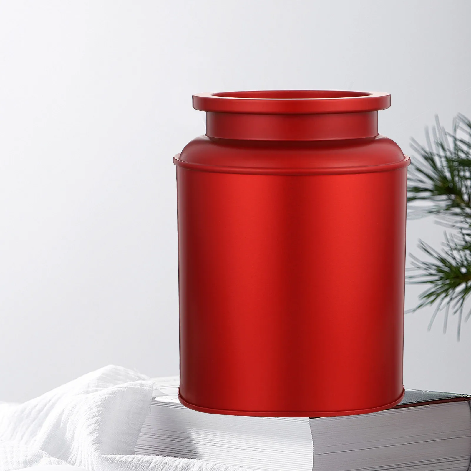 

Tea Storage Container Kitchen Tinplate Jar Sealed Canister For Tea Leaves Candy Snacks Box Travel Use Large Caliber Compact