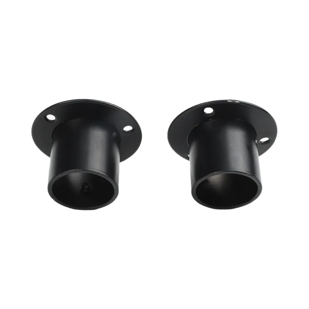 Flange Bracket Set for Black Curtain Rods and Closet Hanging Rods Wall Mounted Hardware for 19/22/25/32mm Pipes