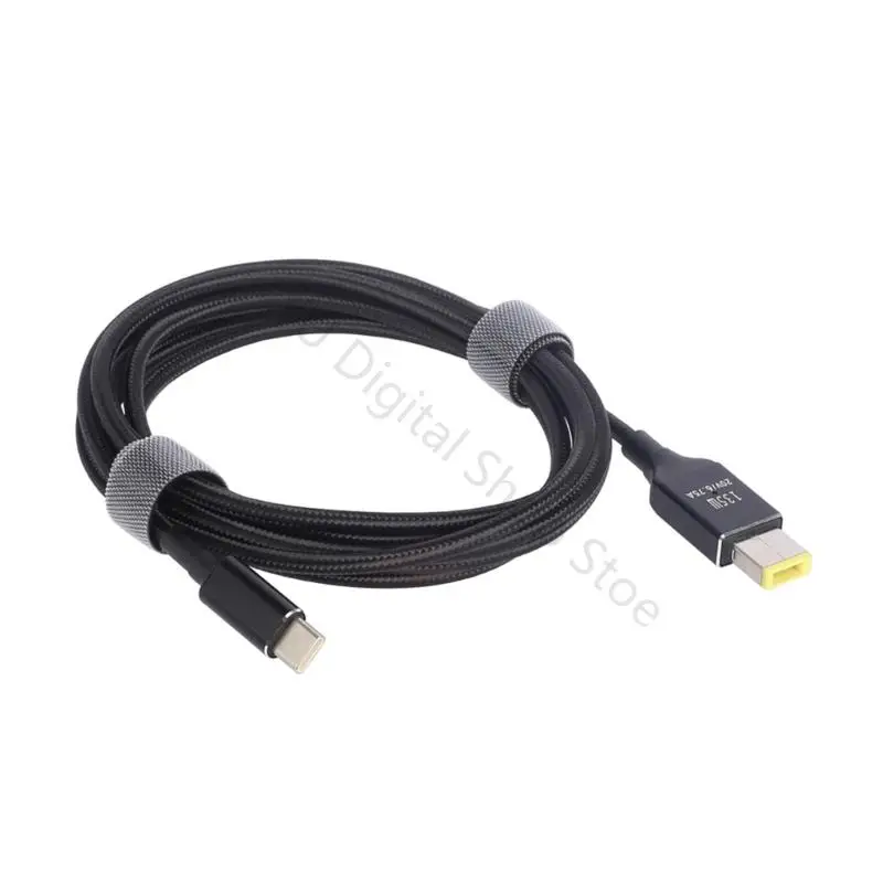 96BA 11X4.5Mm Square Tip Laptop Charging Cable with Male Input, Supporting Up to 135 W Through Power Delivery for Devices with a