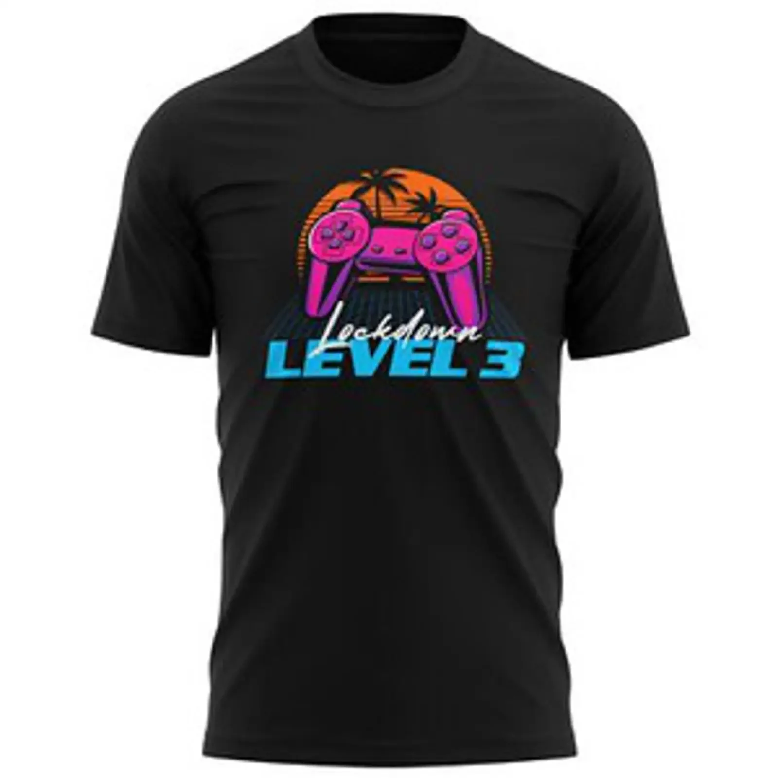 Lockdown Level 3 Retro T Shirt Gaming 2021 Gamer Geschenke Männer Frauen Kinder zu Hause vintage Washed Soft Stretched homme