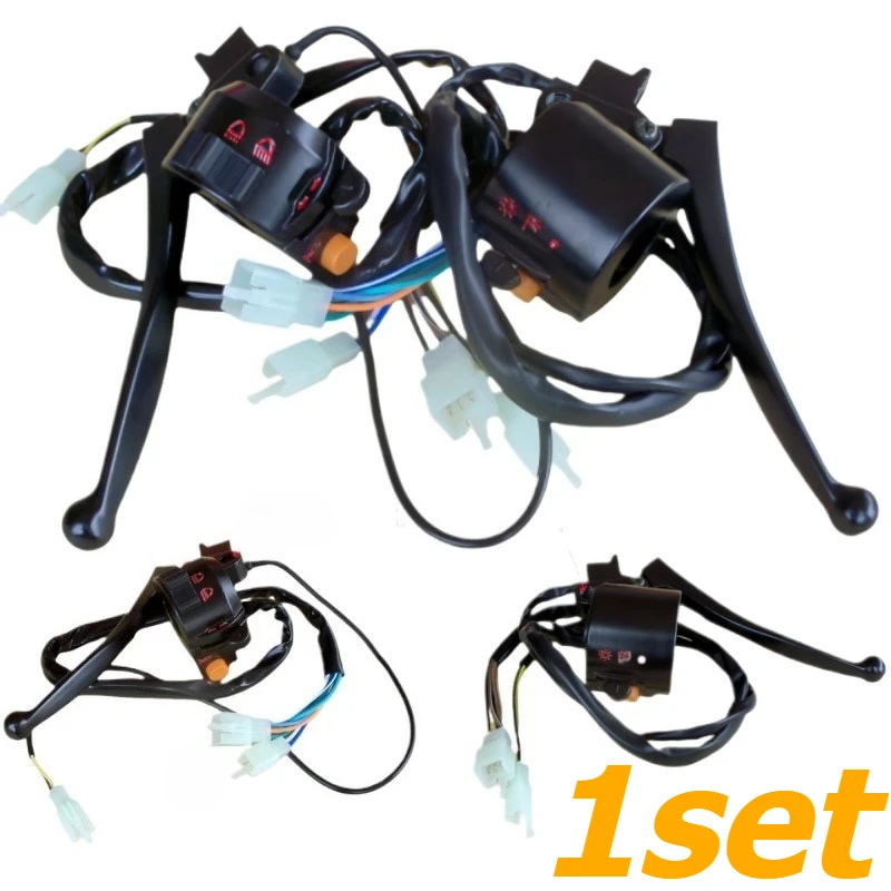 1set for JH70 Dayang DY90 Jialing DY100 Motorcycle Left Right Handlebar Seat Steering Electric Start Headlights Direction Switch