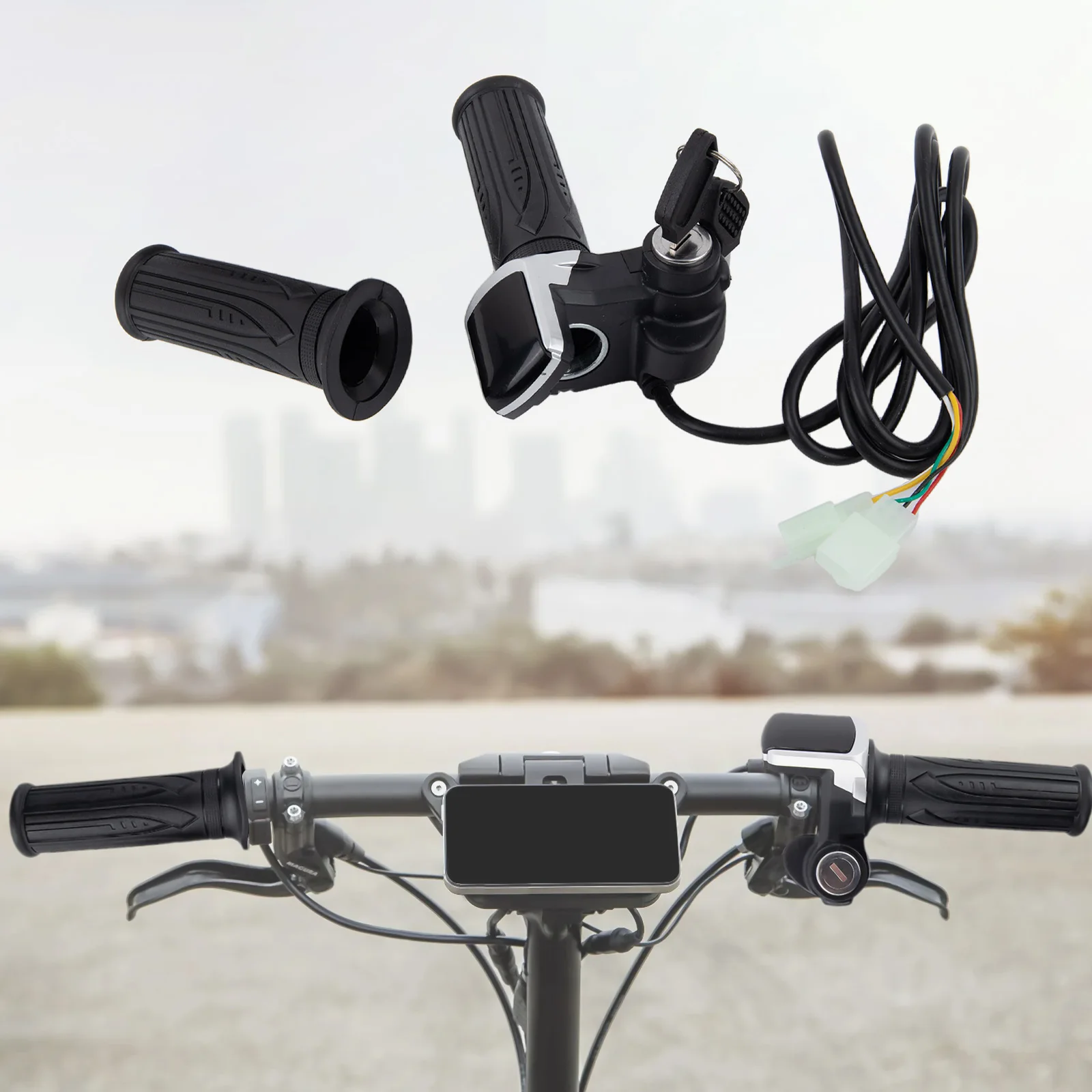 

24V Ebike Parts Scooter Accessories Urban Commuting 19x10x3cm Throttle With Lock Feature Black Color For Style