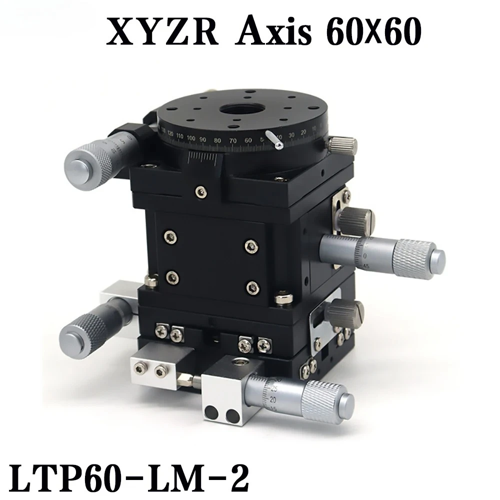 60*60mm LTP60 LM 2 Sliding Table V type 4 Axis Fine tuning Platform Manual Linear Platform Bearing linear rail