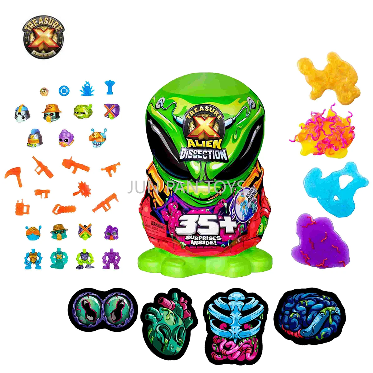 Original Treasure X Mega Alien Dissection, 35 Sorpresas Dentro, Descompón el Alien de 12 Pulgadas, Rescate de Alien, Cazadores de Tesoros, Armas, Juguete de Regalo para Niños
