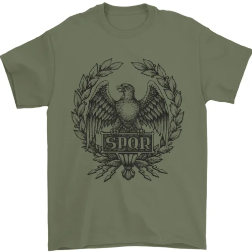 SPQR Roman Emblem Gym Training Top Mens T-Shirt 100% Cotton