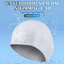 New Bubble Swim Cap Silicone Swimming Caps Non-Slip Comfortable Curly Short Medium Long Hair Bathing Cap Protect Ear