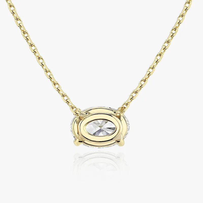 Dave&di S925 Sterling Silver High-end Light Luxury Personalized Oval Zircon Versatile Korean Collarbone Necklace A Hot Sellin