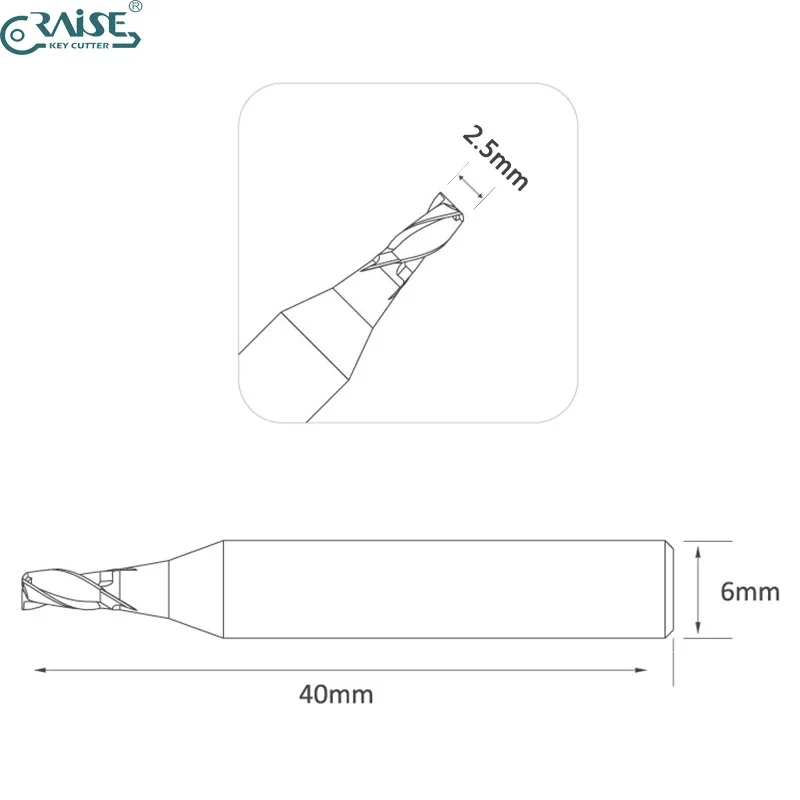 TR 2.5mm High Security Cutter Compatible with Laser Key Products 3D PRO Xtreme Elite Key Duplicating Machine