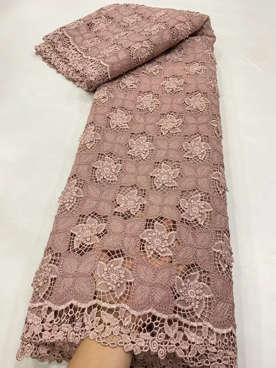 

High-Quality Africa Nigerian Sequins Cotton Embroidery Lace Fabric Tulle 5 Yards for Wedding Party Dress Chiffon JL538 2025