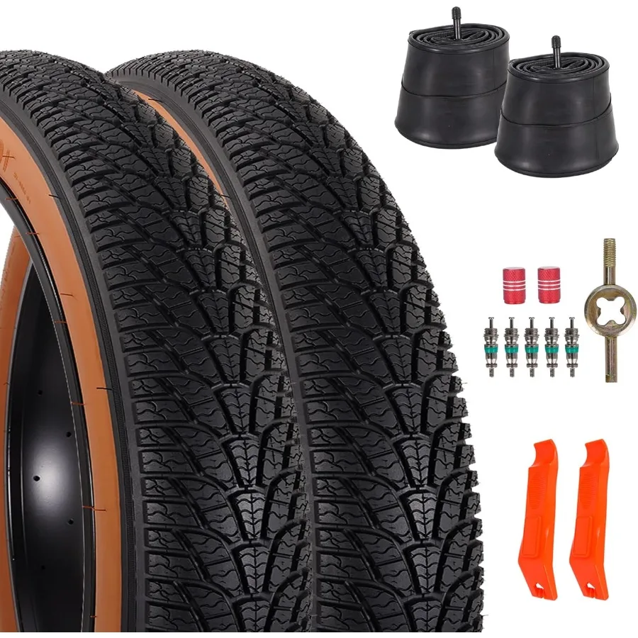 

2-Pack 26x4.0 Fat Bike Tire 26 Inch Mountain Bike Tires Tubes Set with Folding Design for Off-Road Riding and Electric Bikes In