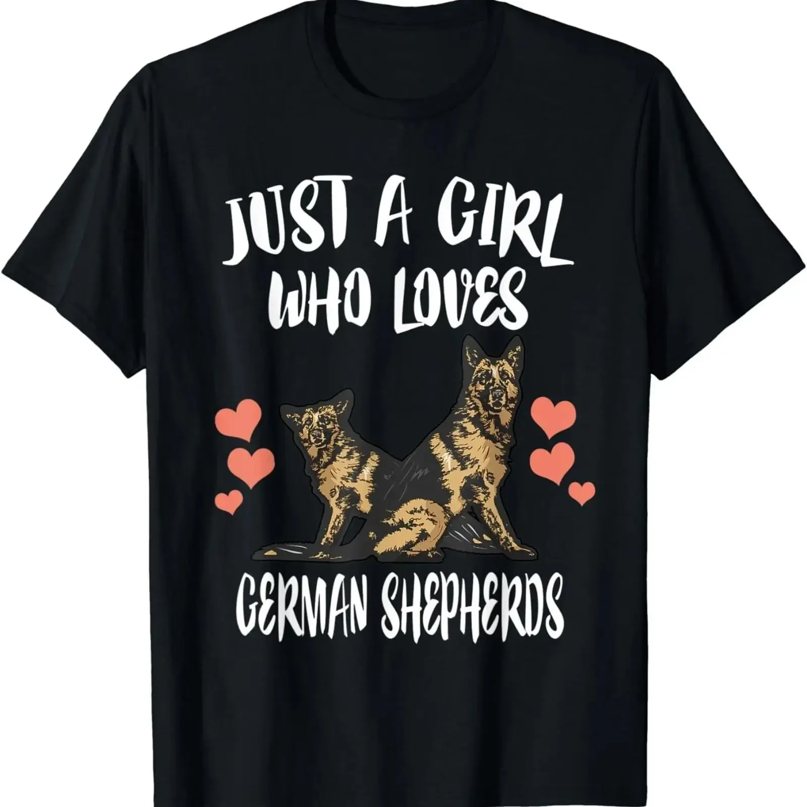 Just A Girl Who Loves German Shepherds Dog T Shirt vintage Washed Slightly Breathable Unisex Versatile graphic designer clothes