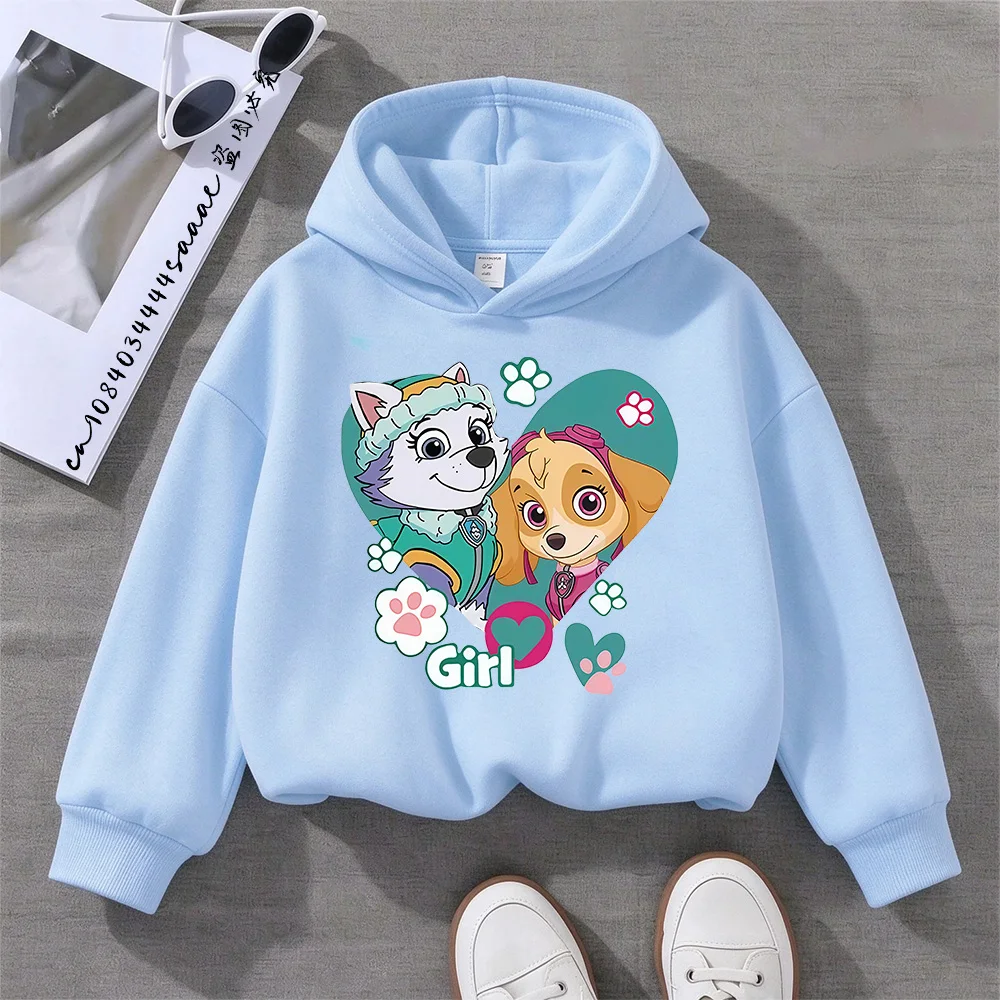 PAW Patrol Kids Thin Hooded Sweatshirt 2026 New Style Boys' and Girls' Sweater for Autumn/Winter Long Sleeve Cartoon Print