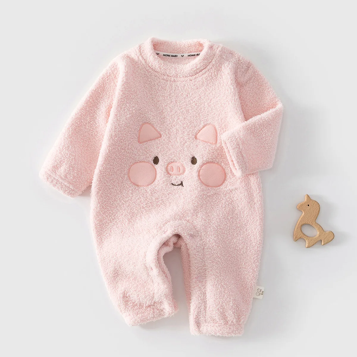 Somenie Autumn Winter Half‑velvet Thick Warm Baby Romper Flannel Lined Home Outdoor Bodysuit For Boys Girls