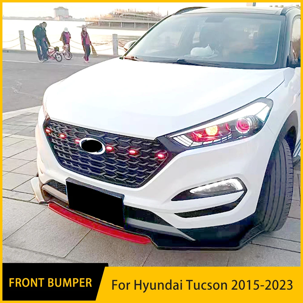 For Hyundai Tucson Front Bumper Split Lip Body Kit Spoiler Diffuser Deflector 2015-23 High Quality Sports Modification Accessory