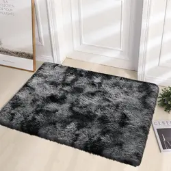 VIKAMA Tie-Dye Plush Carpet Living Room Bedroom Fluffy Plush Floor Mat Home Decor Small Size Children's Room Non-Slip Carpet
