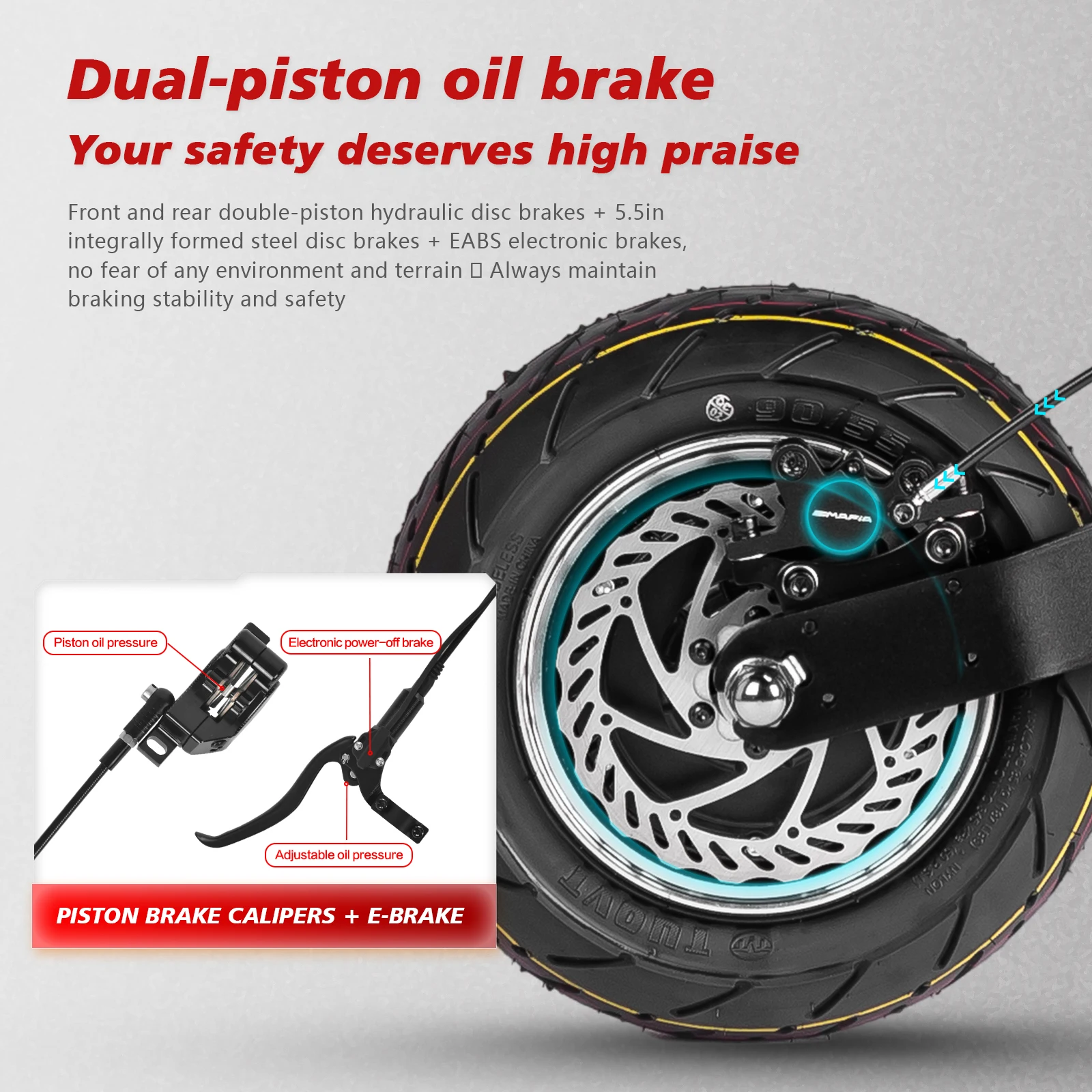 BOYUEDA Q7Pro Patinete Eléctrico Todoterreno – Motor Dual 3200W - imagen 5