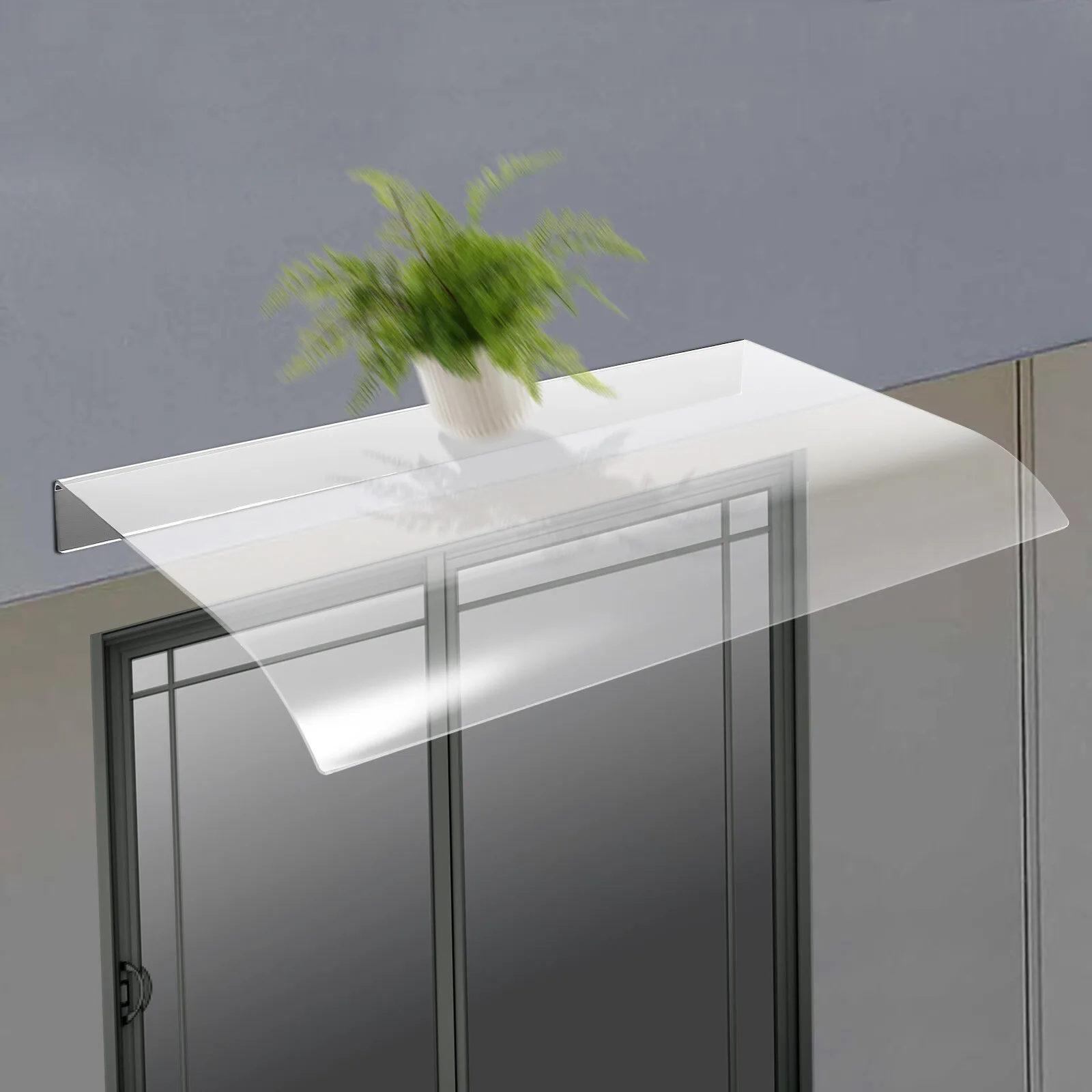 

60*34.5cm Clear Rain Awning Canopy Snow Protection Front Door/porch Patio Roof Thicken Awning