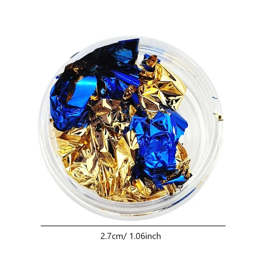 12 Kolorów Złote Srebrne Płatki Foliowe Dekoracyjne do Zdobienia Paznokci, Wypełnień Form z Żywicy, Tworzenia Biżuterii i Rękodzieła