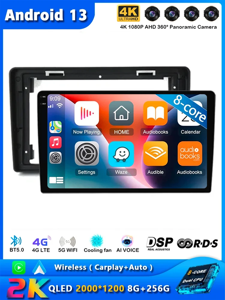 CarPlay sans fil 9 pouces pour Apple Android 15, Radio à stratification automatique pour citroën Berlingo 2 B9 Peugeot Partner 2008 – 2022 multimédia