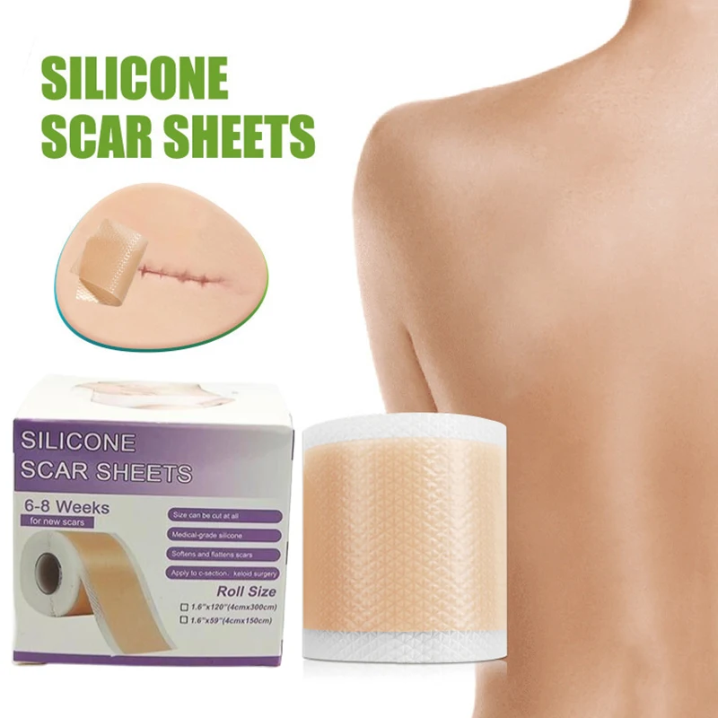 1 Roll Skin Care Silicone Scar Sheets Skin Repair Patch Removal Self-Adhesive Stretch Mark Tape Therapy Patch Burn Acne Scar