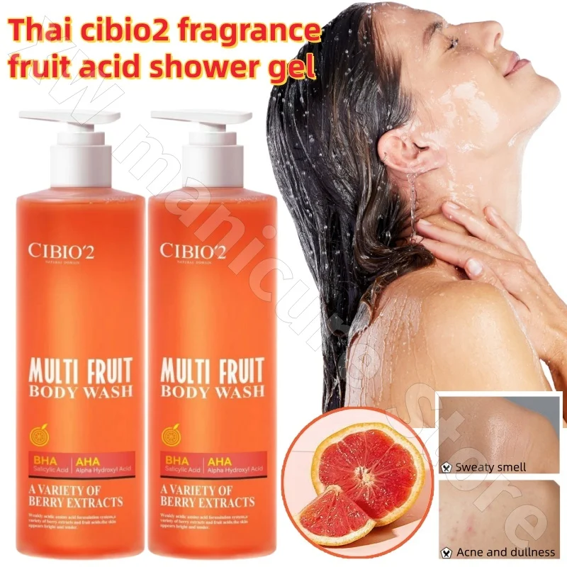 

Thai Cibio2 Fragrance Fruit Acid Shower Gel Moisturizes Brightens Skin Tone To Improve Roughness and Dullness 400ml