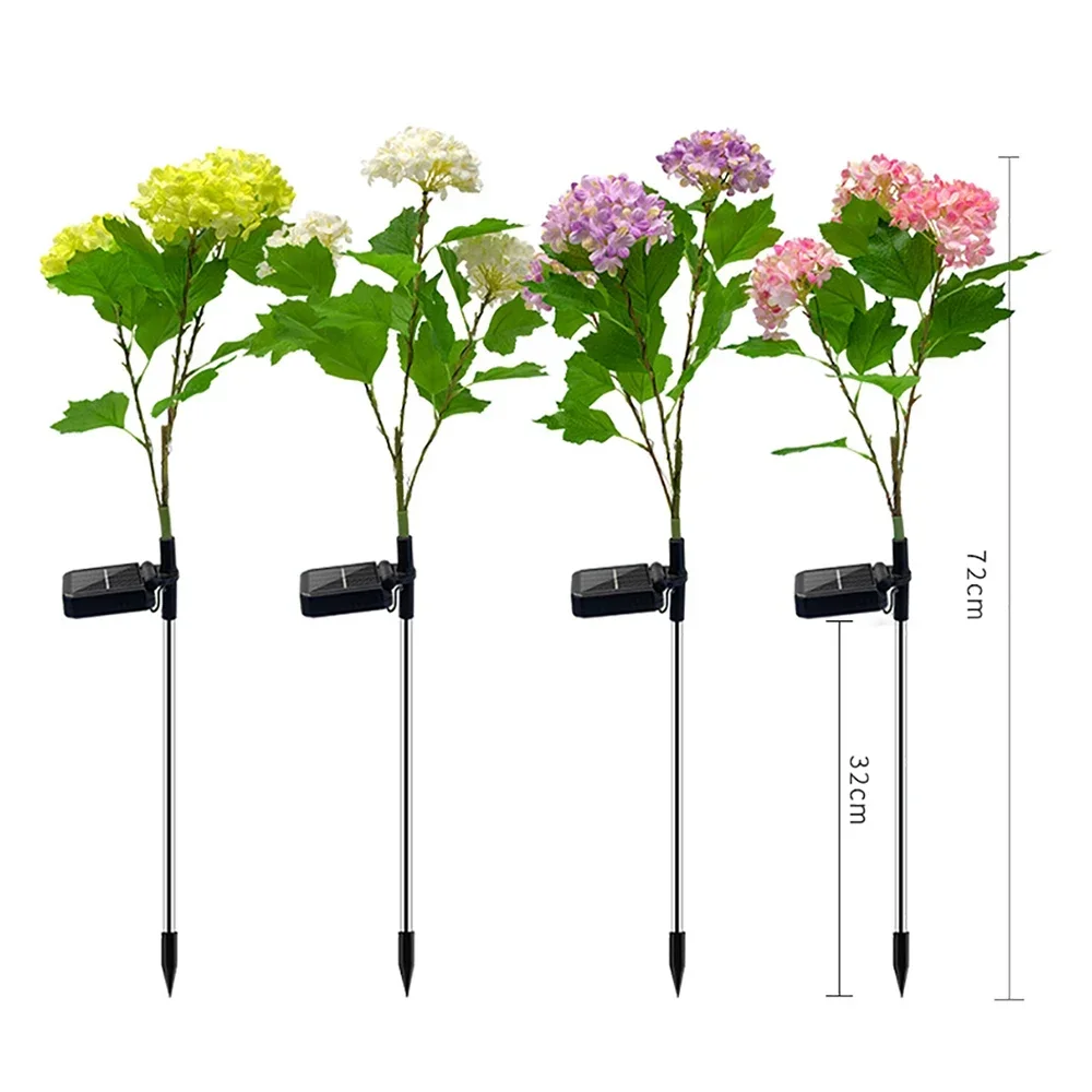 Hydrangea Rose Flower Solar Led Light Outdoor Garden Lawn Lamps for Garden and Vegetable Patch Patio Country House Decoration