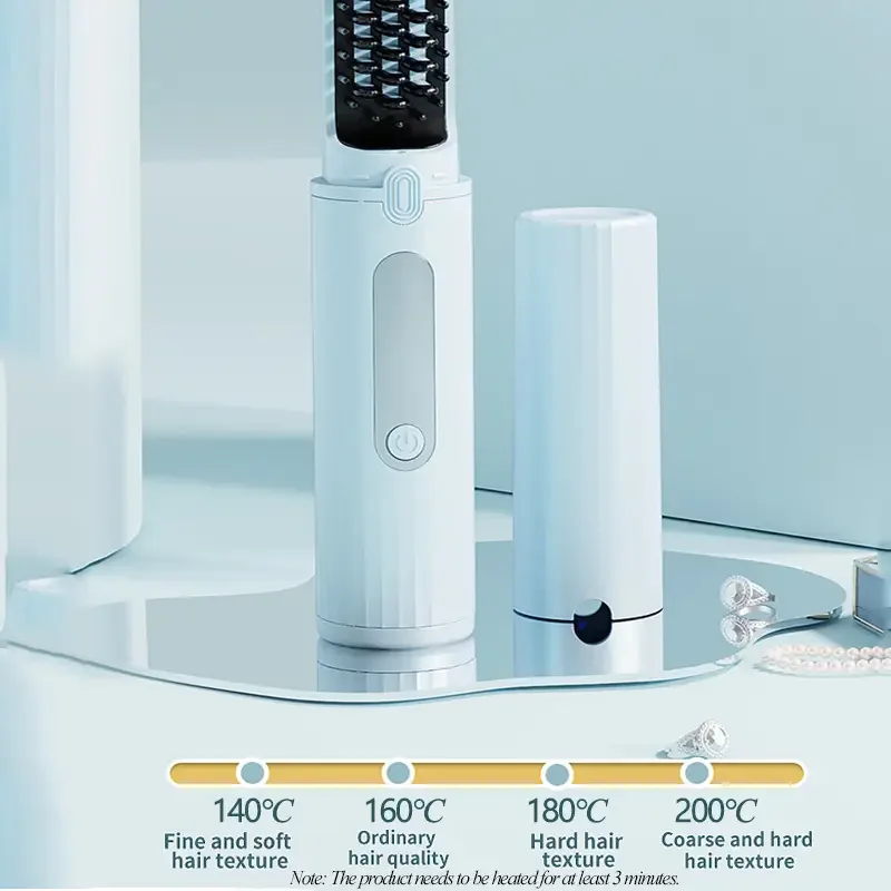 Беспроводной выпрямитель для волос 2 в 1, расческа, мини-выпрямитель с зарядкой через USB, быстрый нагрев, отрицательные ионы, уход за волосами, инструменты для укладки волос