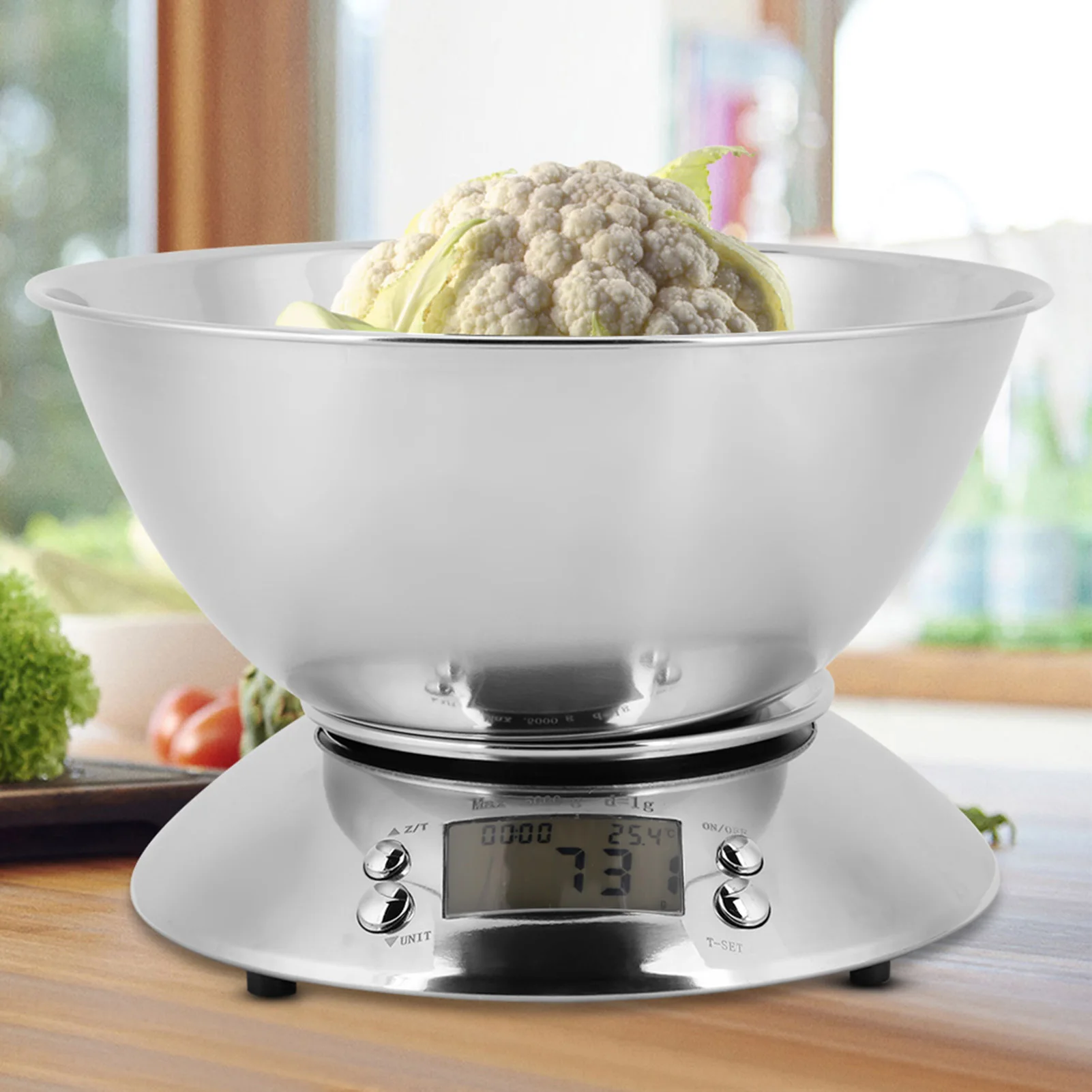 Digital Kitchen Scale Electronic Digital Stainless Steel Kitchen Scale Temperature Measurement Food Meat Weighing Scale