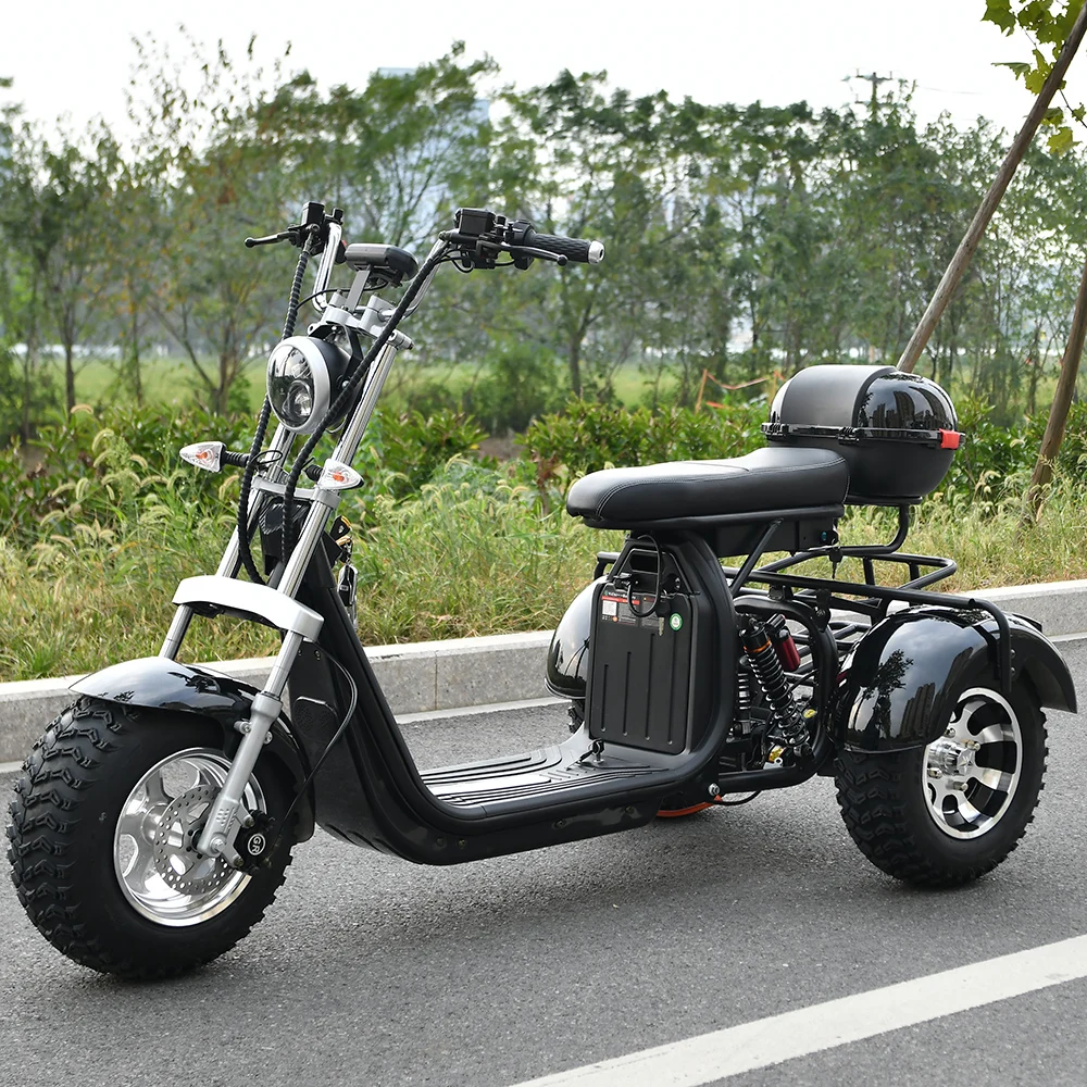 Adult Electric 3 Wheel Scooter 2000W Motor Max Speed 35-45KM/H Max Load 250KG 18 Inch Off road Fat Tire Electric Scooter