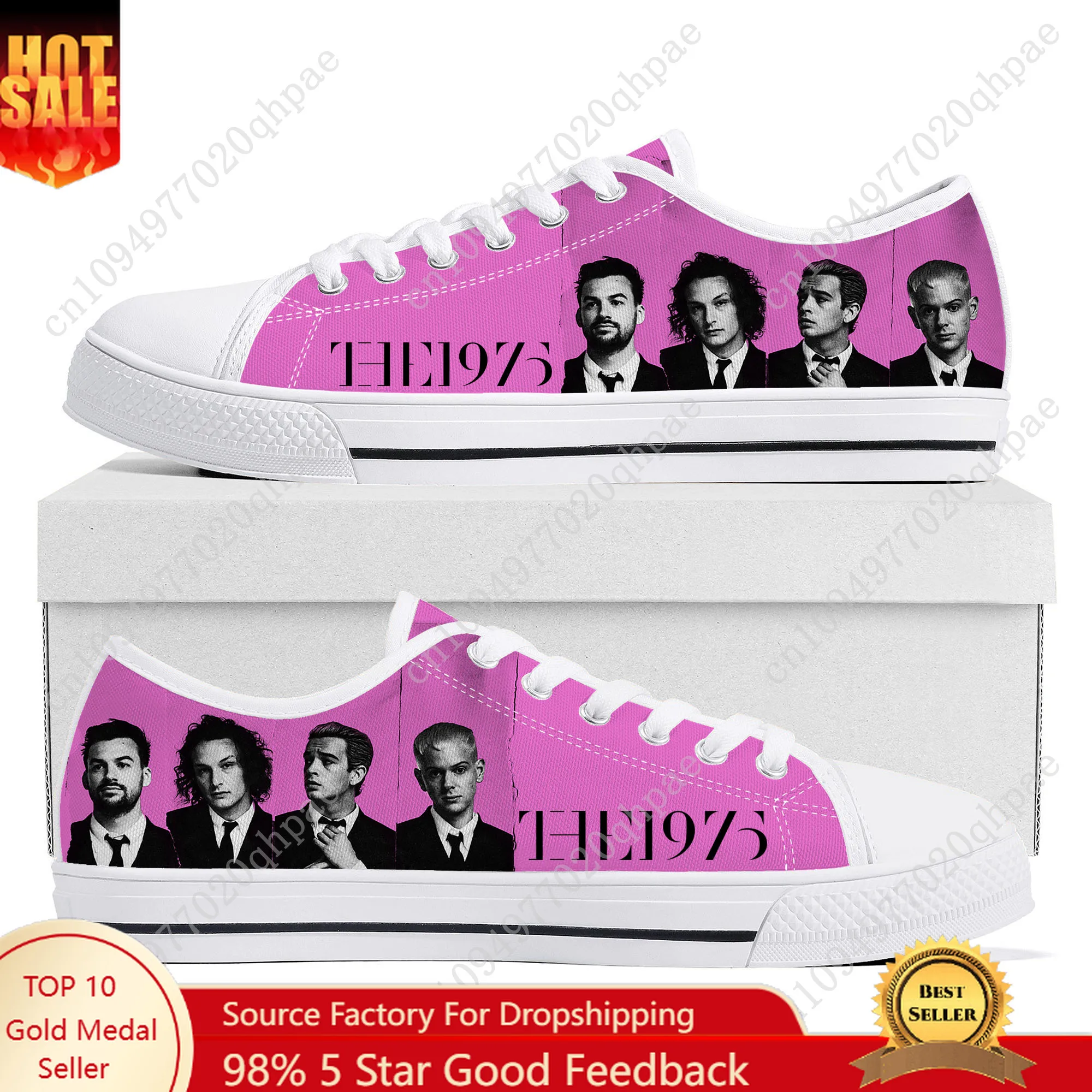 

The 1975 Low Top Sneakers Mens Womens Teenager High Quality Canvas Sneaker 3D Print Casual Couple Shoes Personalized Shoe