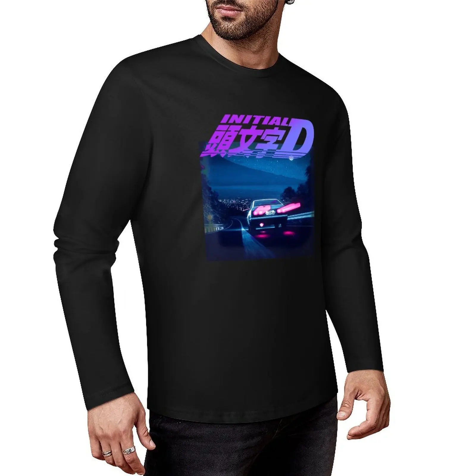 

Initial D Neon AE86 Long T-Shirt quick drying shirt t-shirts man workout shirts for men