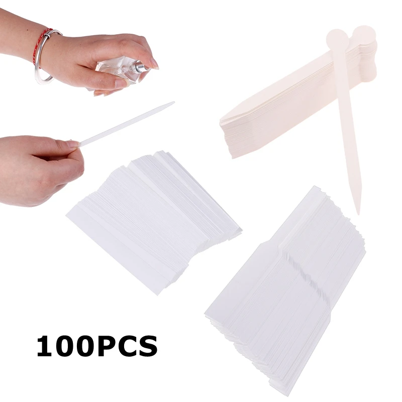 

100pcs Perfume Tester Strips Fragrance Test Strips Essential Oil Tester Scents Aromatherapy Testing Paper Perfume Kit