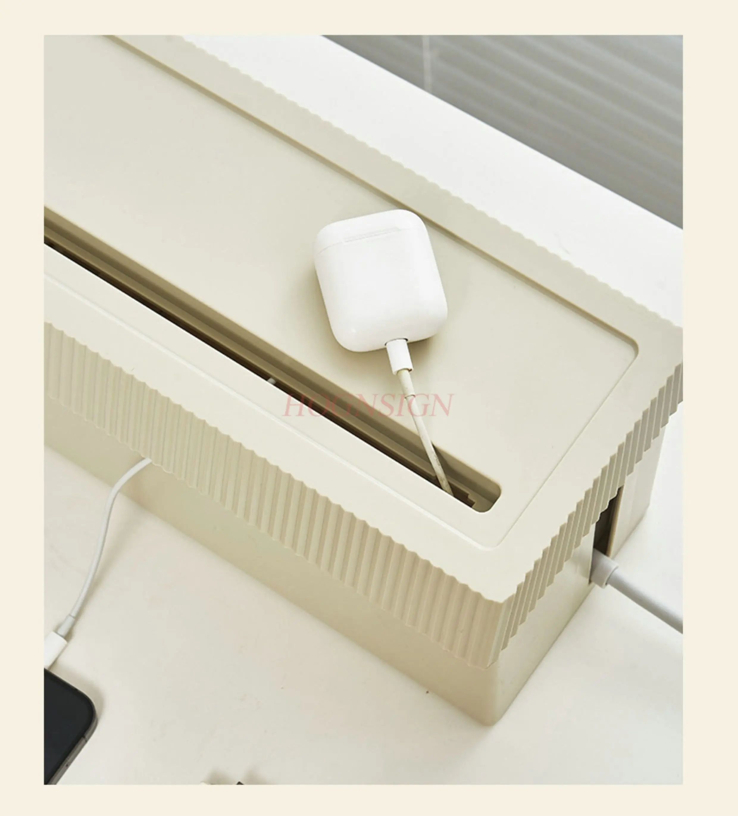 1pcs Data cable charger storage box, desktop socket, multifunctional, portable, waterproof, large capacity