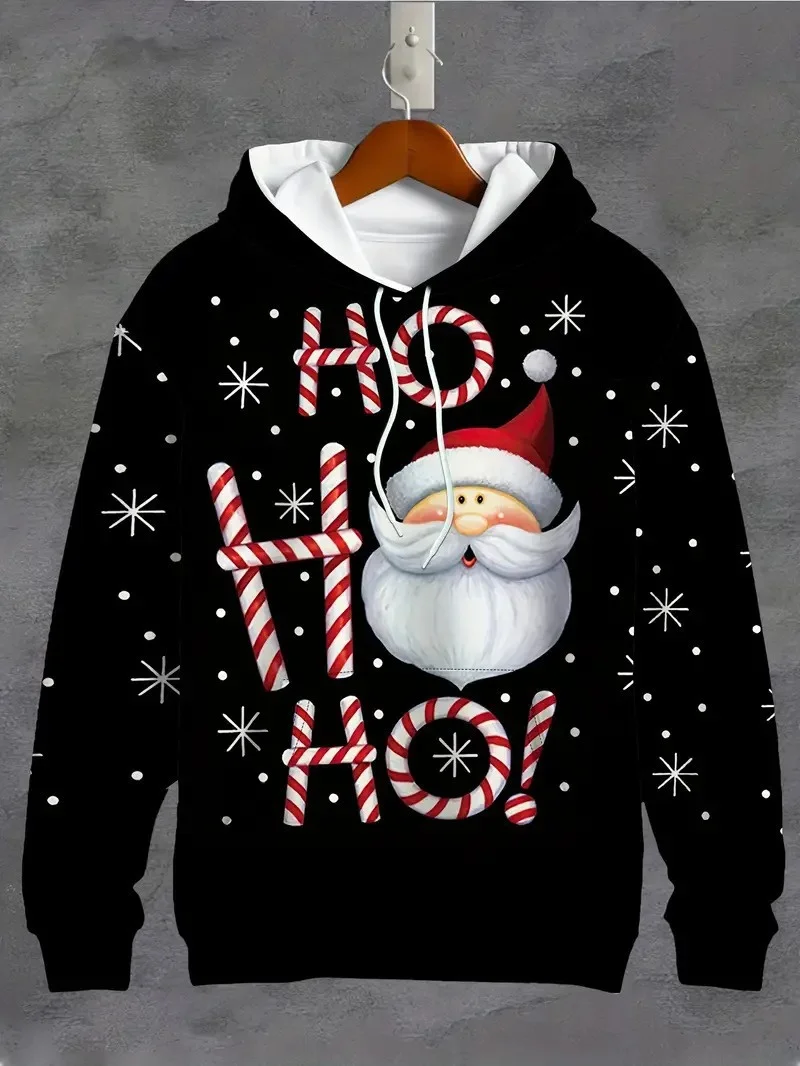 

Men's Cartoon Santa Claus Hoodie Autumn and Winter Long Sleeve Christmas Style Sweatshirt Women's Hoodie Children's Hoodie