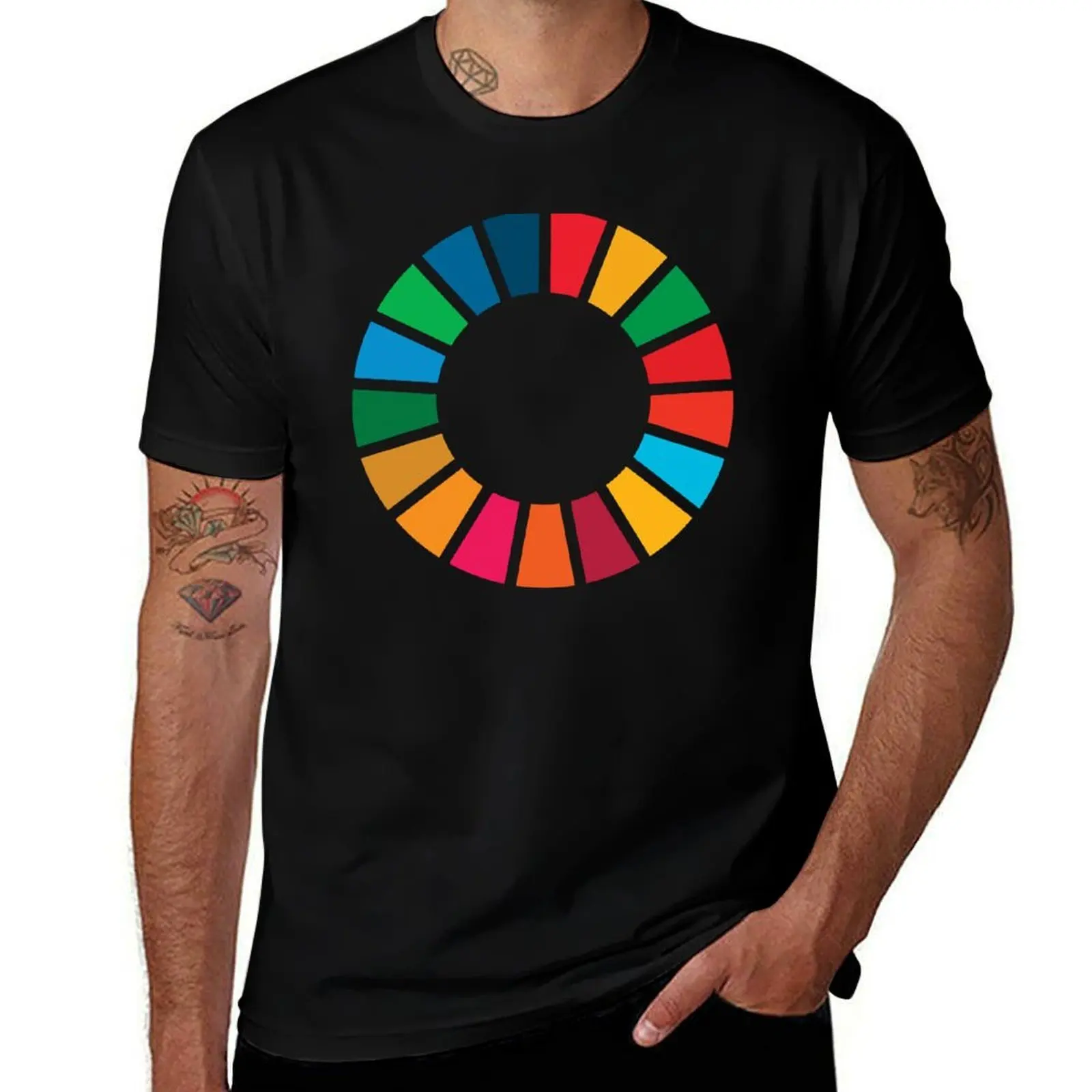 UN SDGs UN Global Goals Logo United Nations Sustainable Development Goals 2030 T-Shirt Plus Size Gym Sports T-Shirt