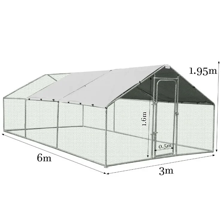 

Large Chicken Running Cage Pigeon Cage Galvanized Tube Chicken Cage Easy To Assemble Firm Breeding Shed Outdoor Pet Shed