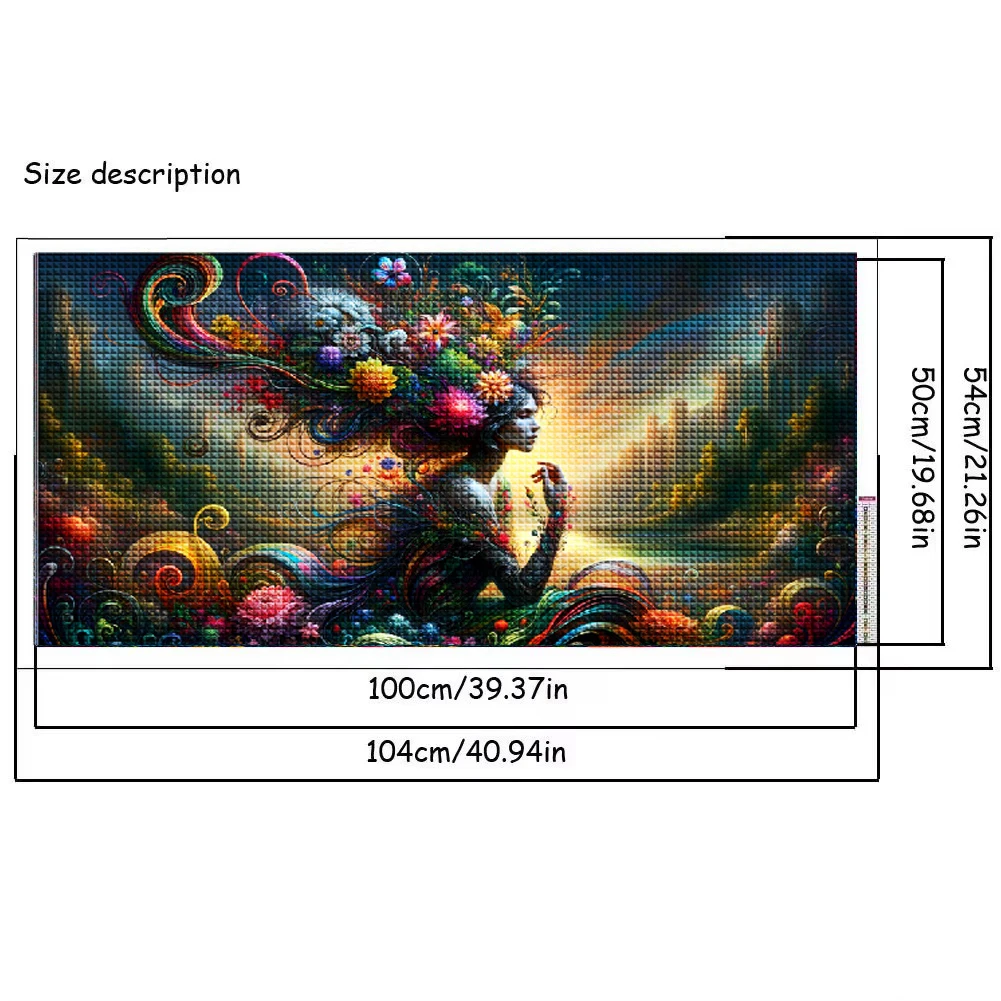 fantasy art, woman with vibrant flowers,surreal landscape DIY 5D Diamond Painting Mosaic Embroidery Cross Stitch Kits For Decor