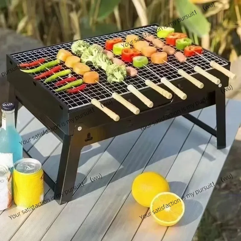 Portable stainless steel mini barbecue tool set, outdoor cooking, camping, etc