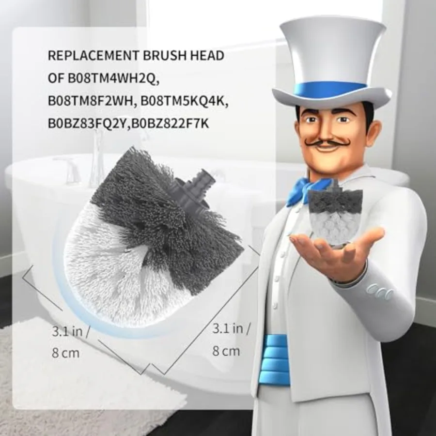 Premium Toilet Bowl Brush Replacement Head, 2 Pack Scratch free toilet brush head, safe for porcelain toilet
