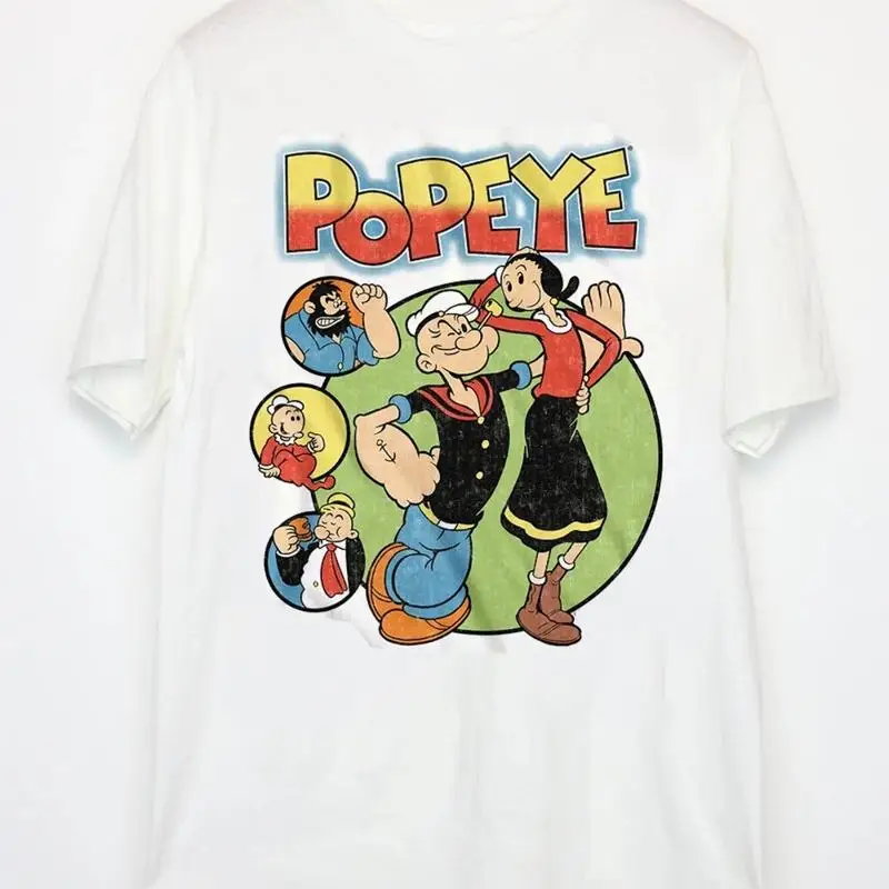 Popeyeeeee New White T Shirt Short Sleeve All Sizes Good Price