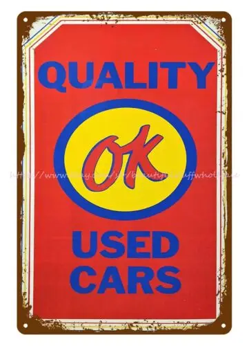 automotive QUALITY OK USED CARS metal tin sign home accents giftware