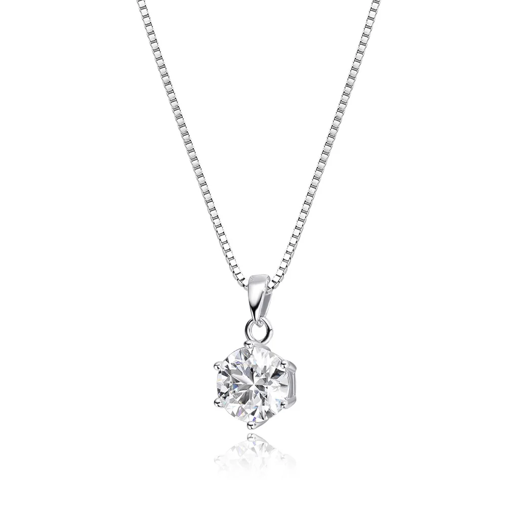 Serenity D Color VVS1 0.5-5ct Big Moissanite Diamond Necklace For Women Wedding Bridal S925 Sterling Silver Pendant Neck Chain