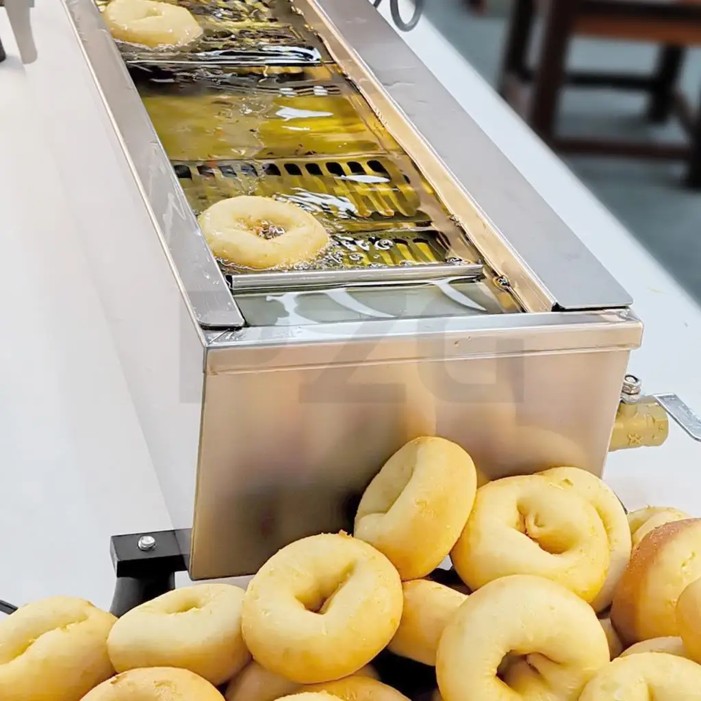 Single Row Automatic Mini Donut Machine Doughnut Fryer Chocolate Glazing Machine Donut Making Machines Commercial